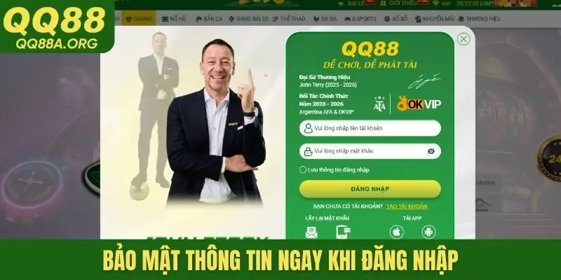 Bảo mật thông tin ngay khi đăng nhập