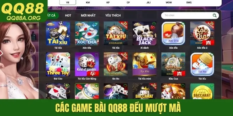 Các game bài QQ88 đều mượt mà
