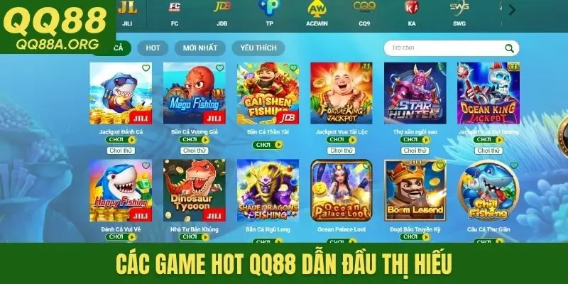 Các game hot QQ88 dẫn đầu thị hiếu