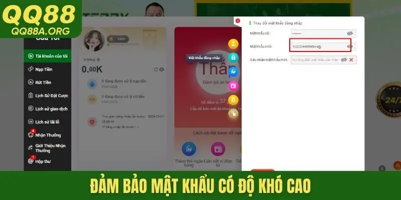 Đảm bảo mật khẩu có độ khó cao
