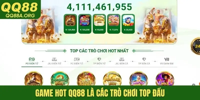 Game hot QQ88 là các trò chơi top đầu