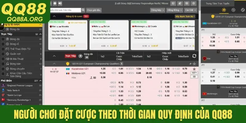 Người chơi đặt cược theo thời gian quy định của QQ88