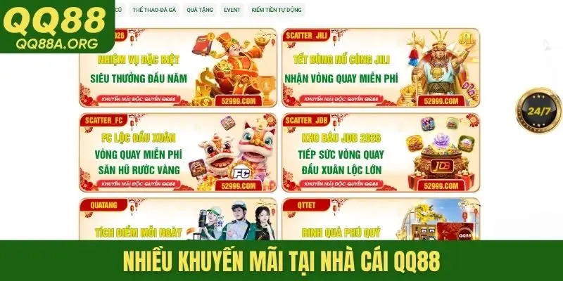 Nhiều khuyến mãi tại nhà cái QQ88